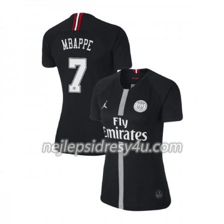 Fotbalový Dres Paris Saint-Germain Mbappe 7 Jodan Černá Dámské Alternativní 2018/19